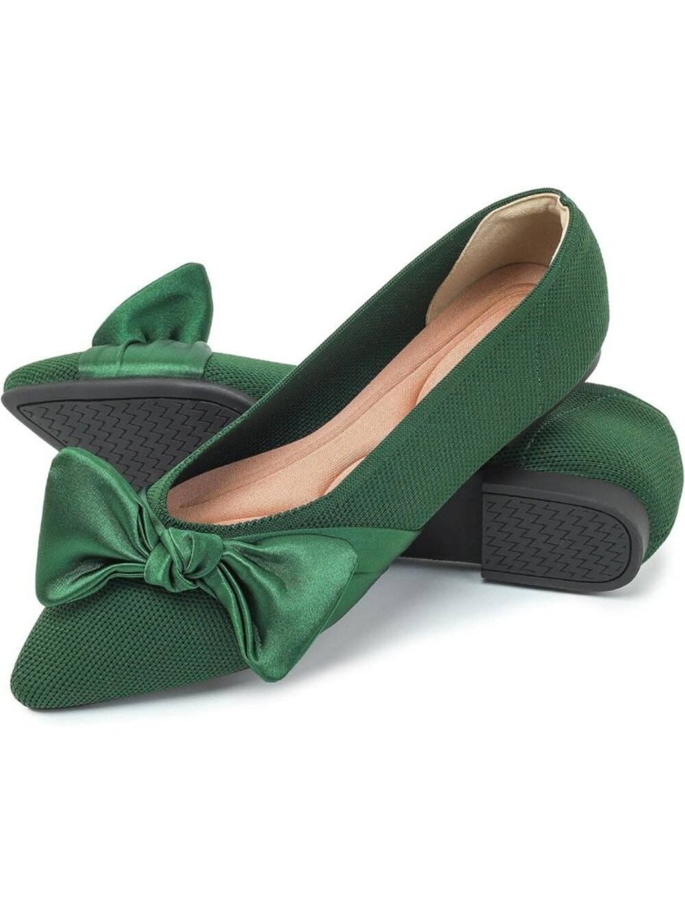 Comfortable Women's Ballet Flats with Bow | Memory Foam, Slip-On, Breathable